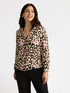 Hemdbluse mit Leopardenmuster und V-Ausschnitt image number 1