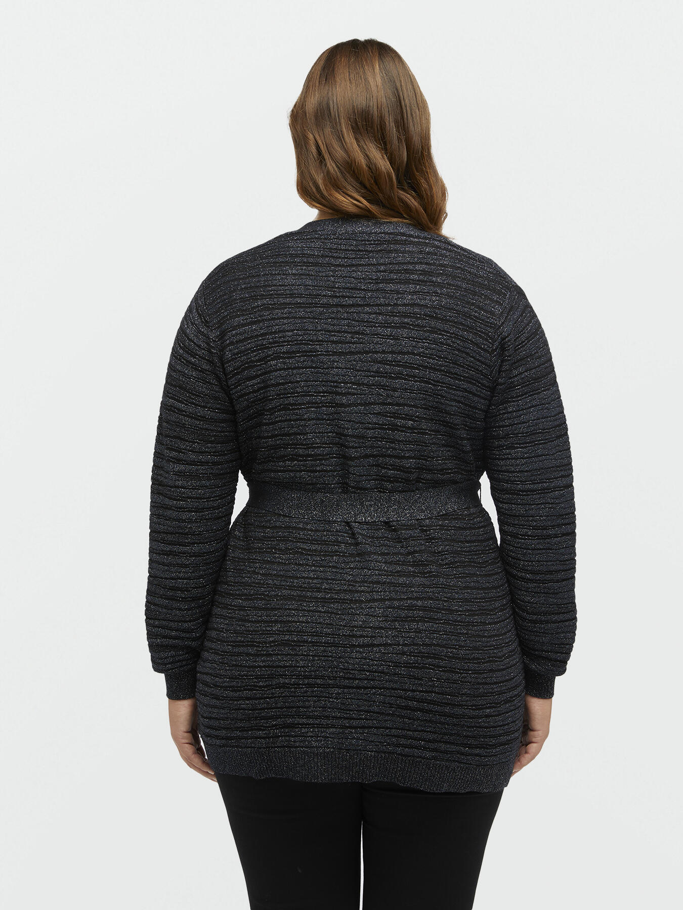 Lurex cardigan with belt image number 1