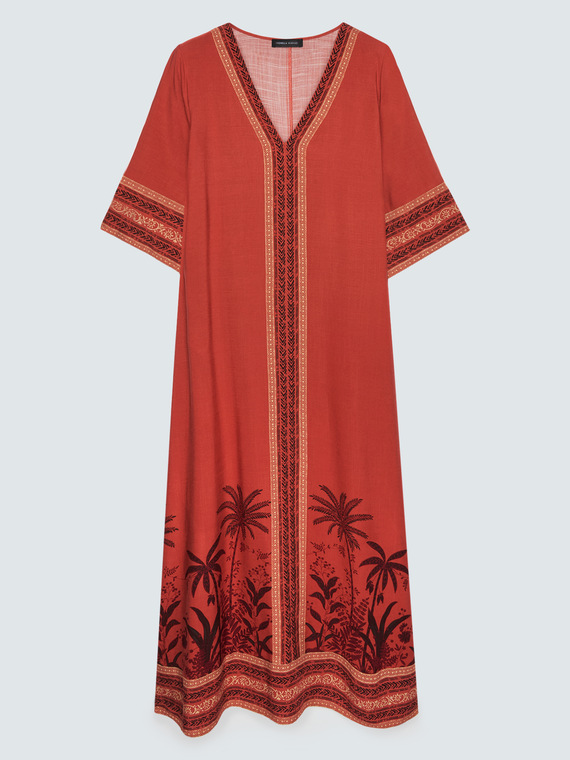 Caftan &agrave; imprim&eacute; ethnique
