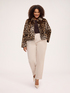 Short animal-print faux fur jacket image number 4
