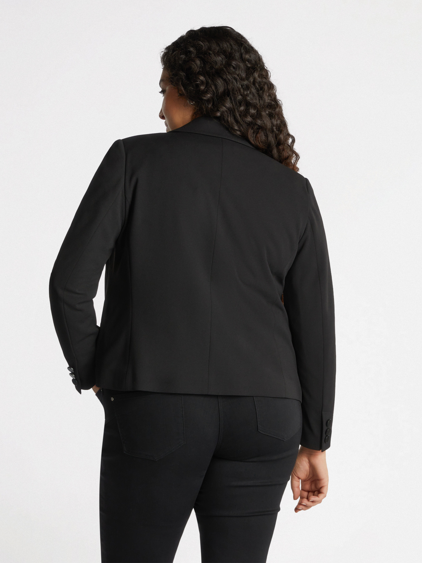 Blazer cropped in tessuto stretch image number 1