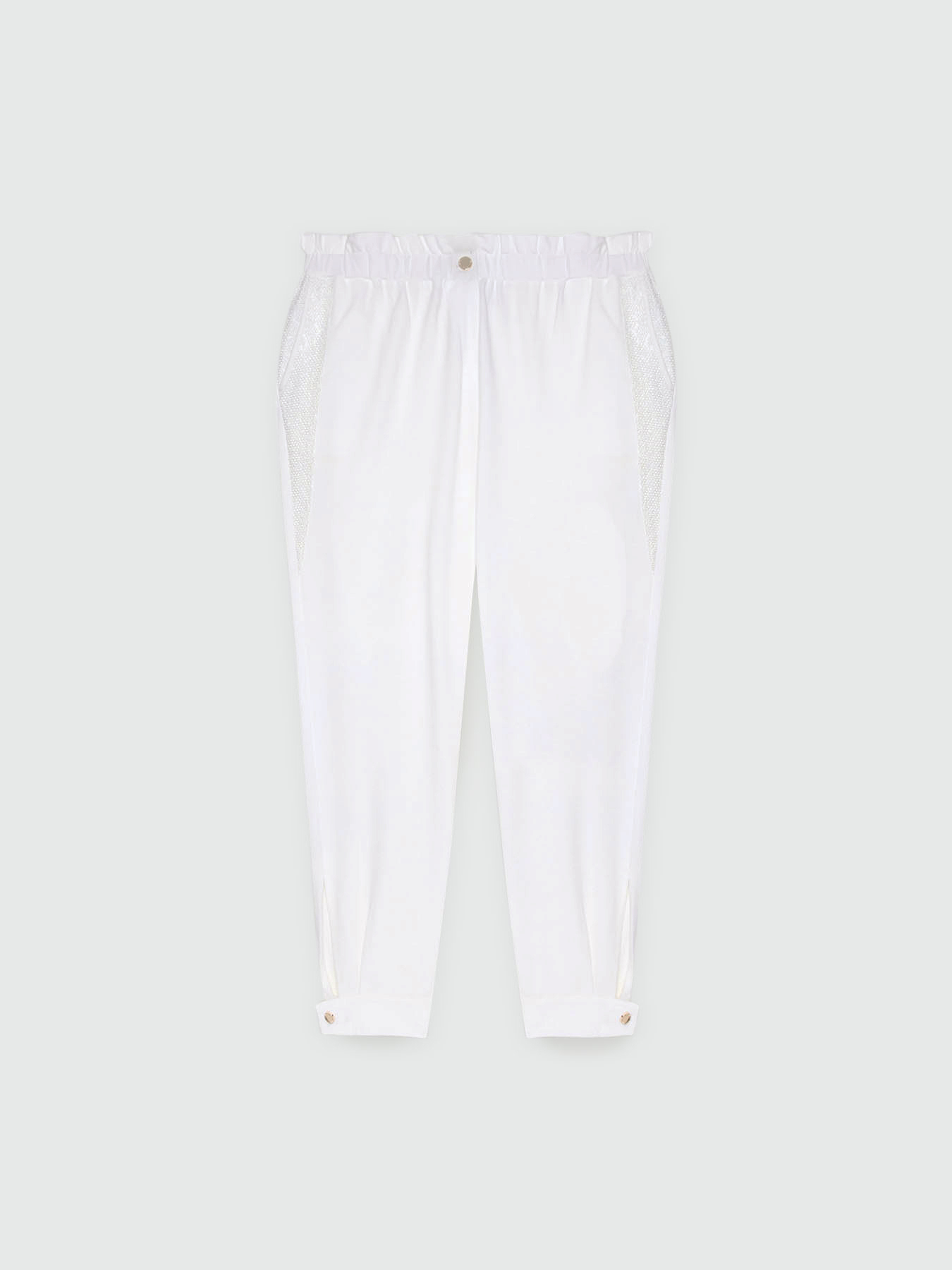 Trousers with embroidered mesh trims image number 4