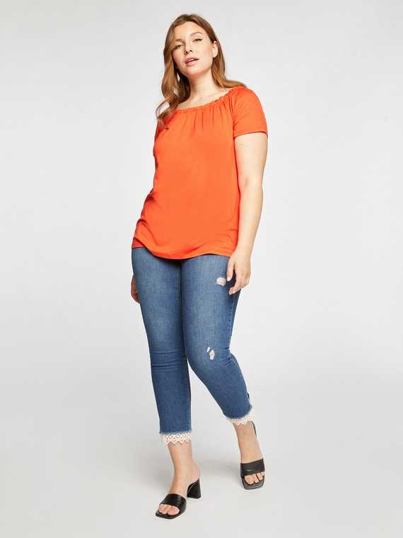 Fiorella Rubino Jeans skinny Giada con pizzo al fondo Donna