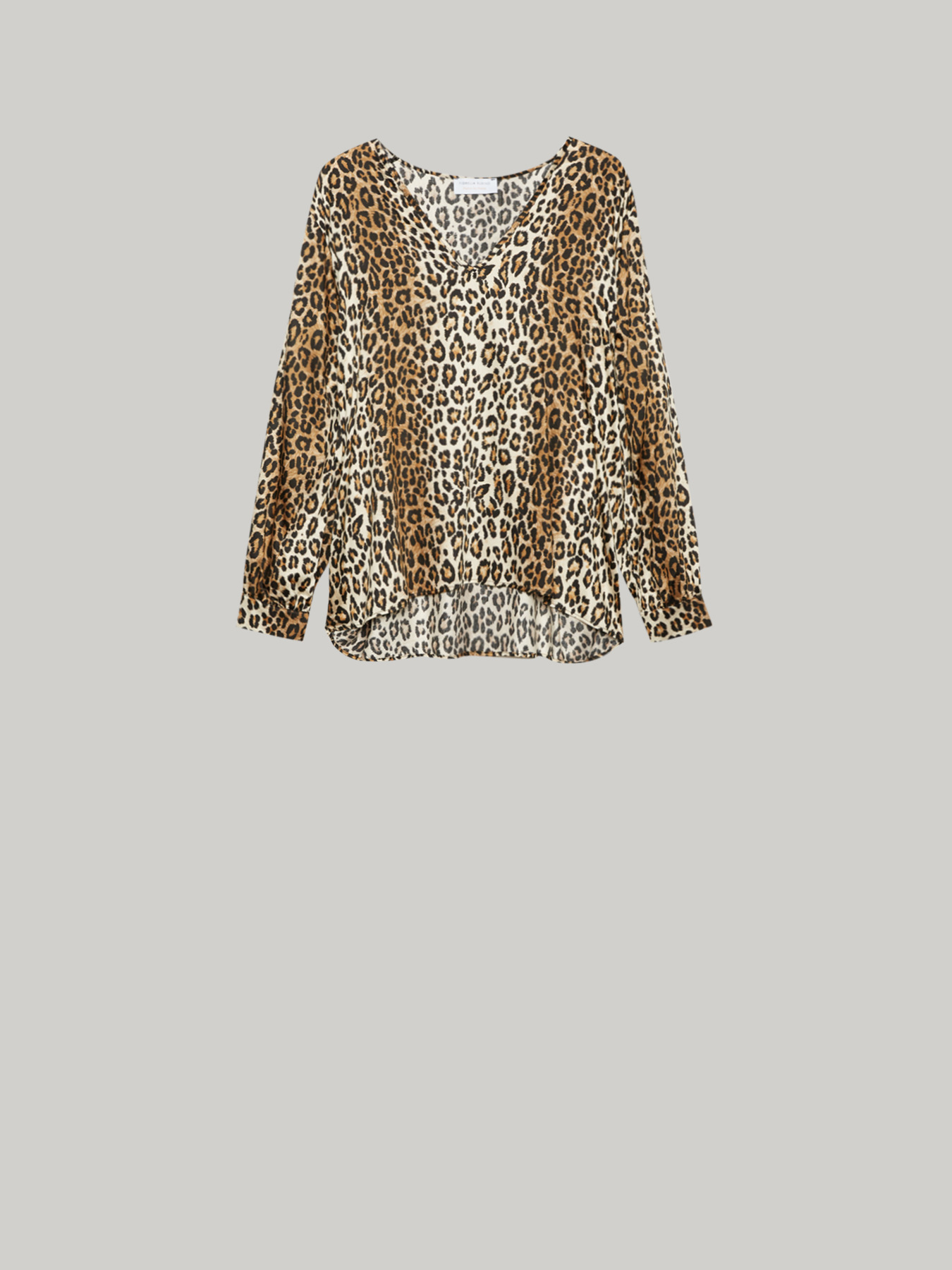 Blusa animalier in raso image number 3