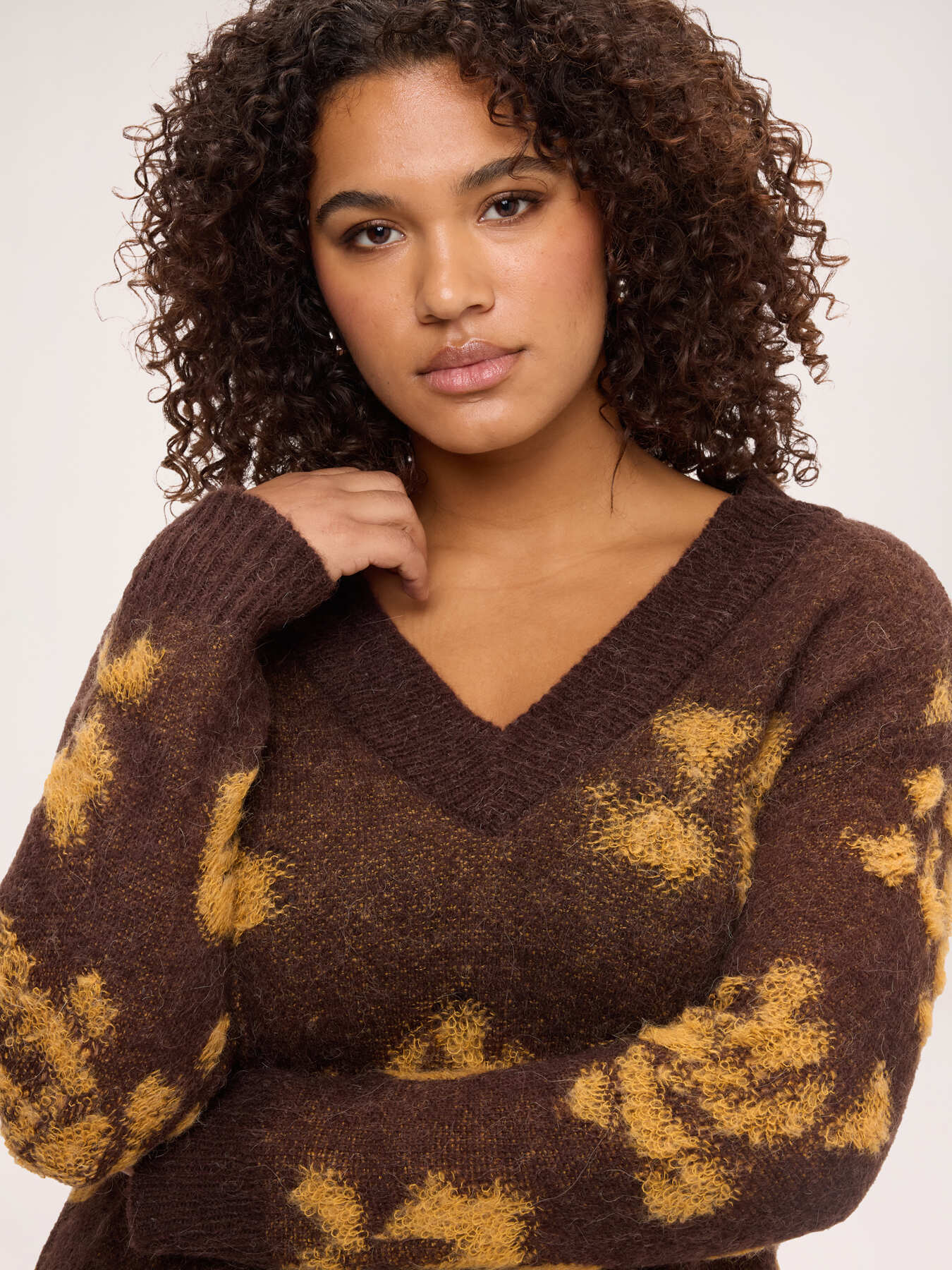 Mohair-blend sweater with print image number 3