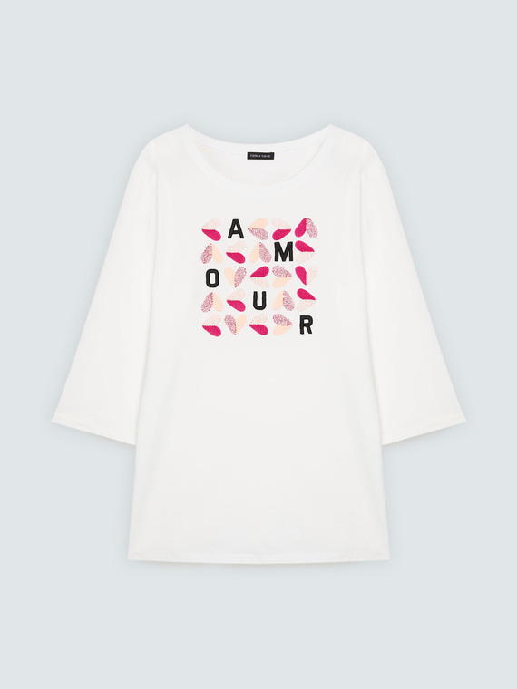 Cotton t-shirt with AMOUR print