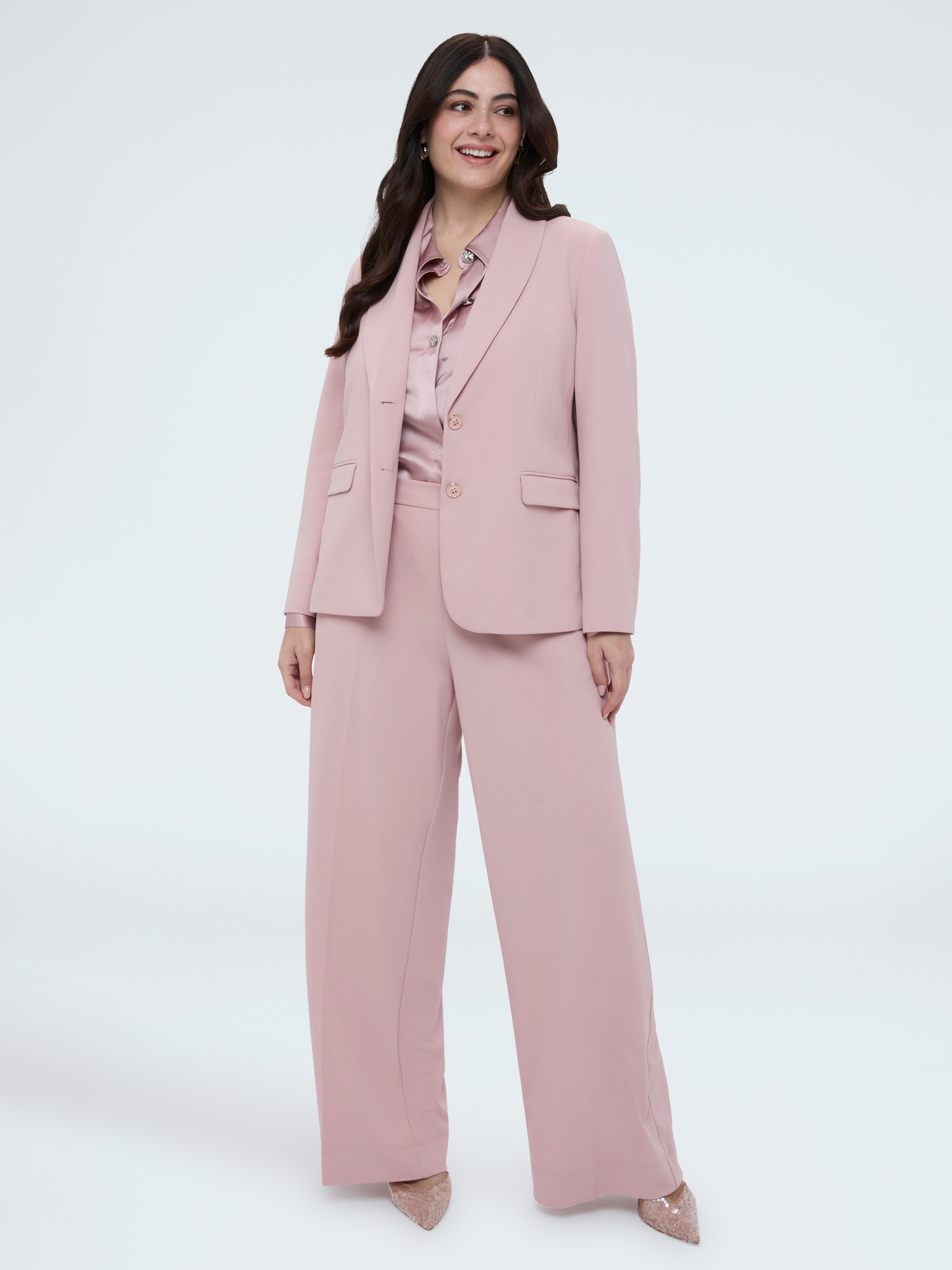 Pantaloni Wide Leg in tessuto stretch image number 0