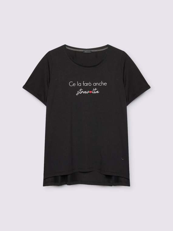 T-shirt en jersey avec inscription amusante