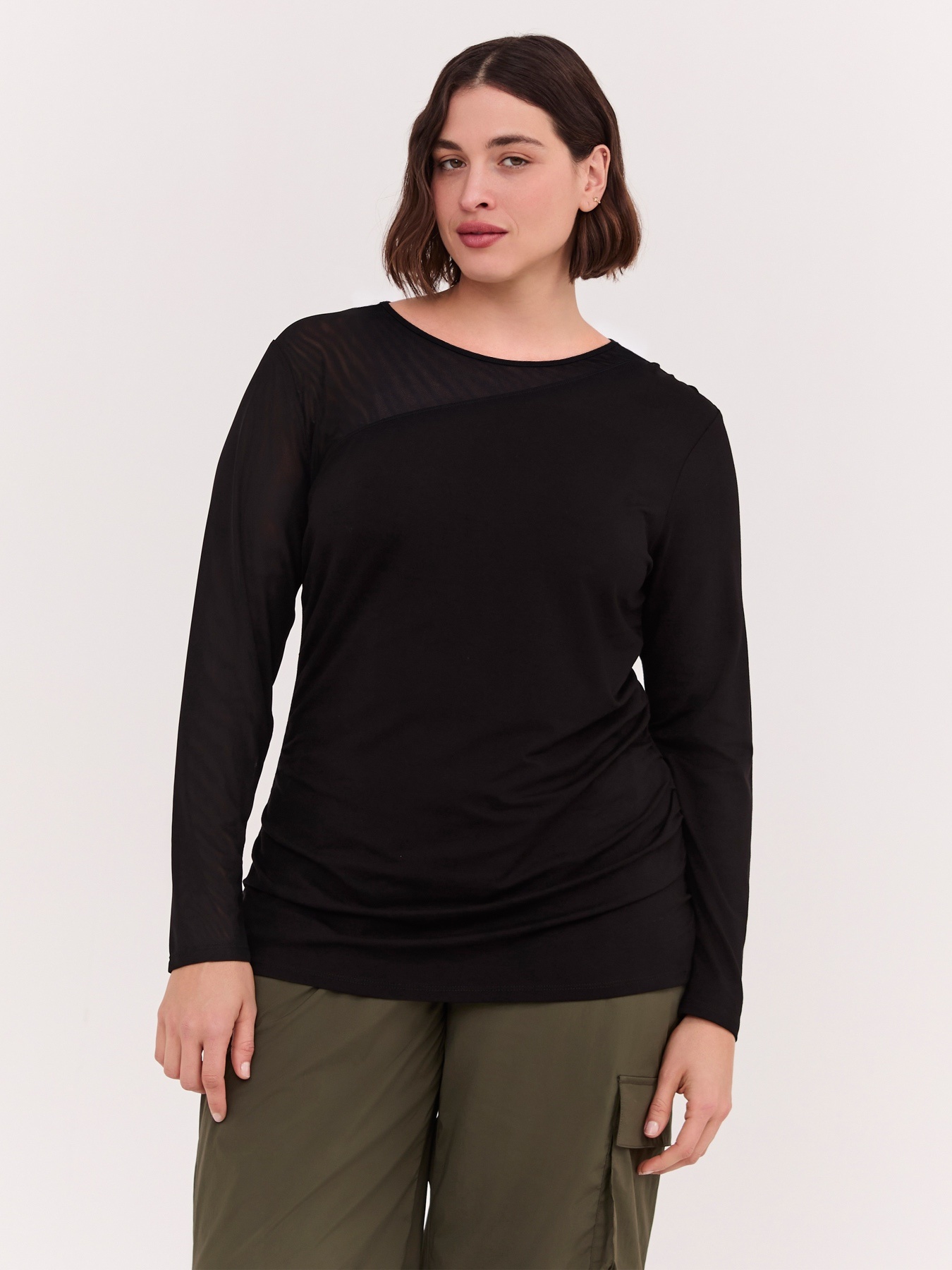 T-shirt with tulle insert image number 0