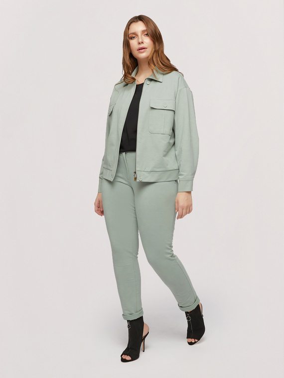 Fiorella Rubino Felpa blouson con tasche Donna Verde