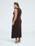 Long flared dress with appliqu&eacute; image number 1