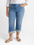 Cropped jeans with lace trim image number 2