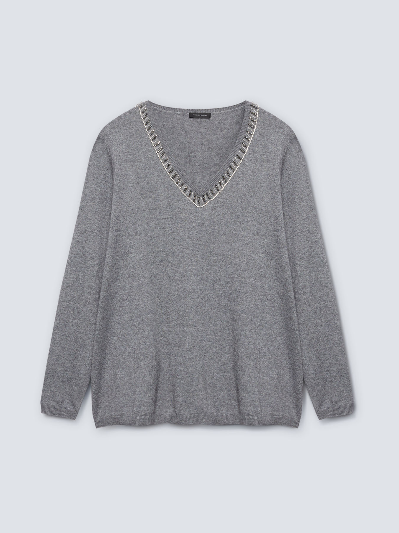 Camiseta con mezcla de cachemir con bordado image number 3