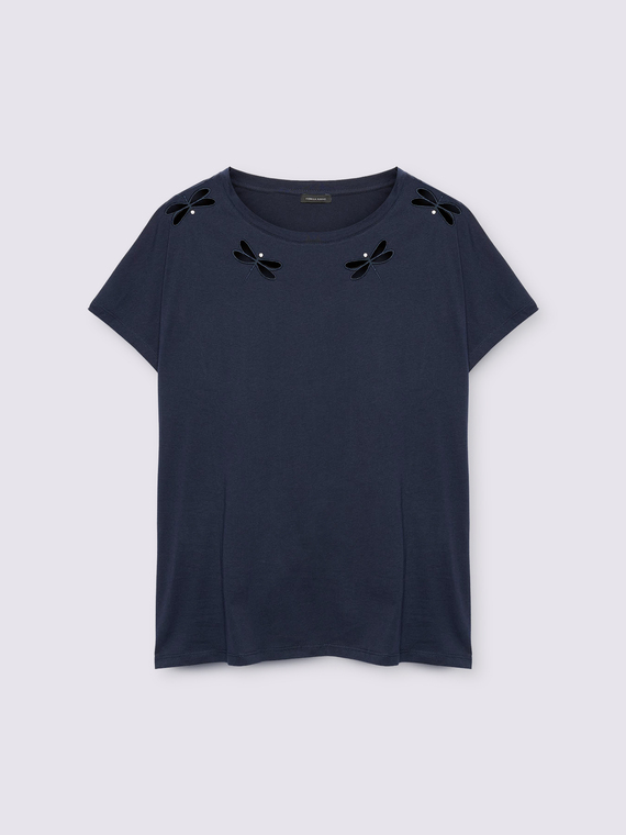 T-Shirt mit Libellen-Detail