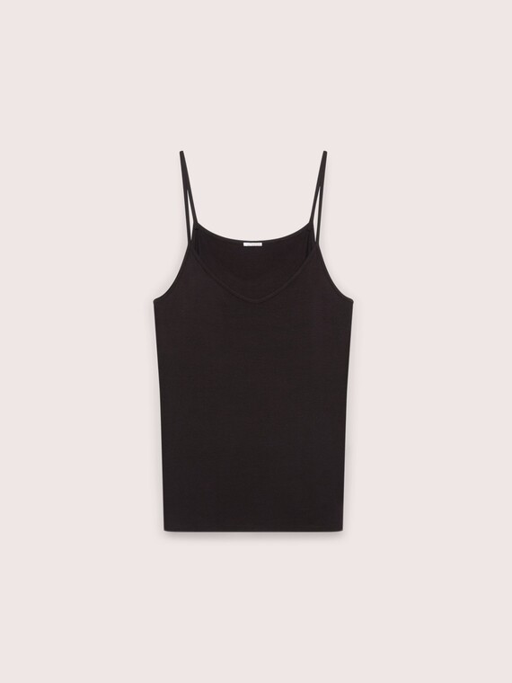 Viscose jersey top with V-neck