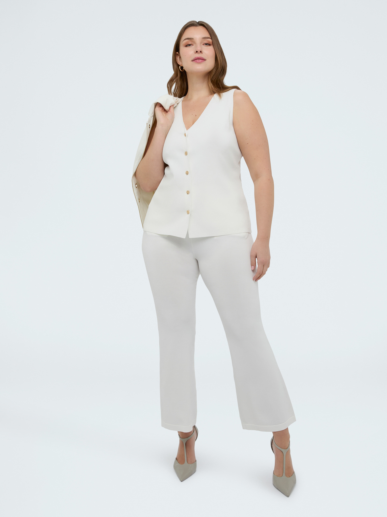 Long knit vest image number 0