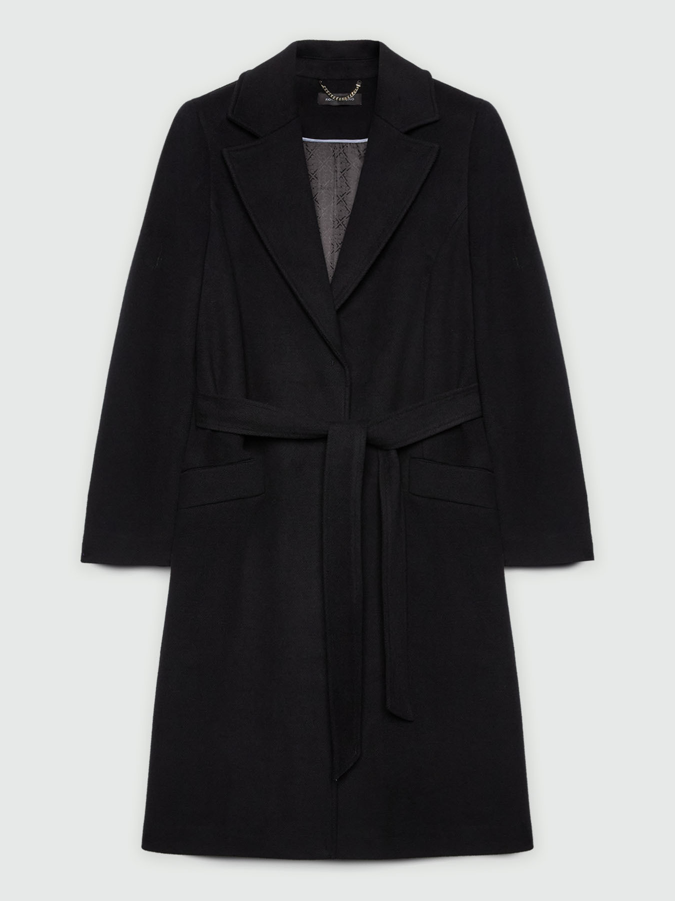 Cloth coat with belt image number 4