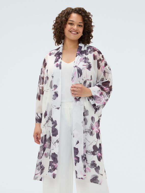 Kaftan aus Georgette mit Blumendruck