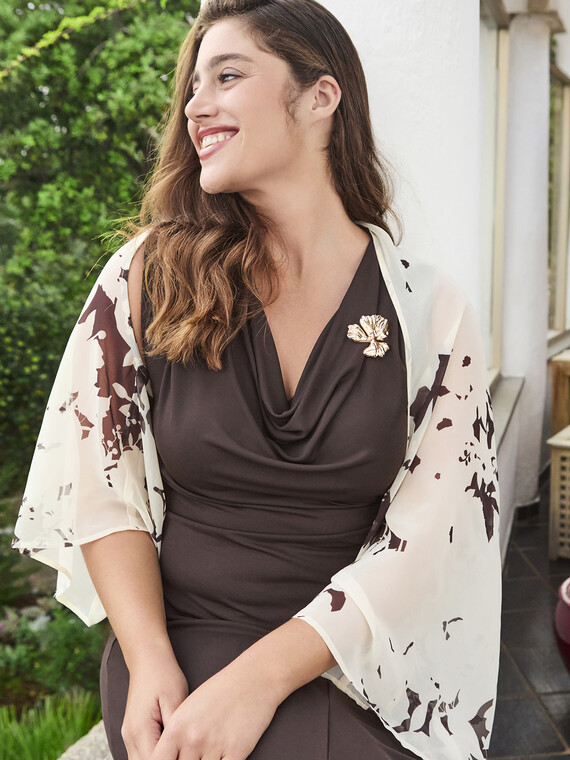 Printed georgette shrug