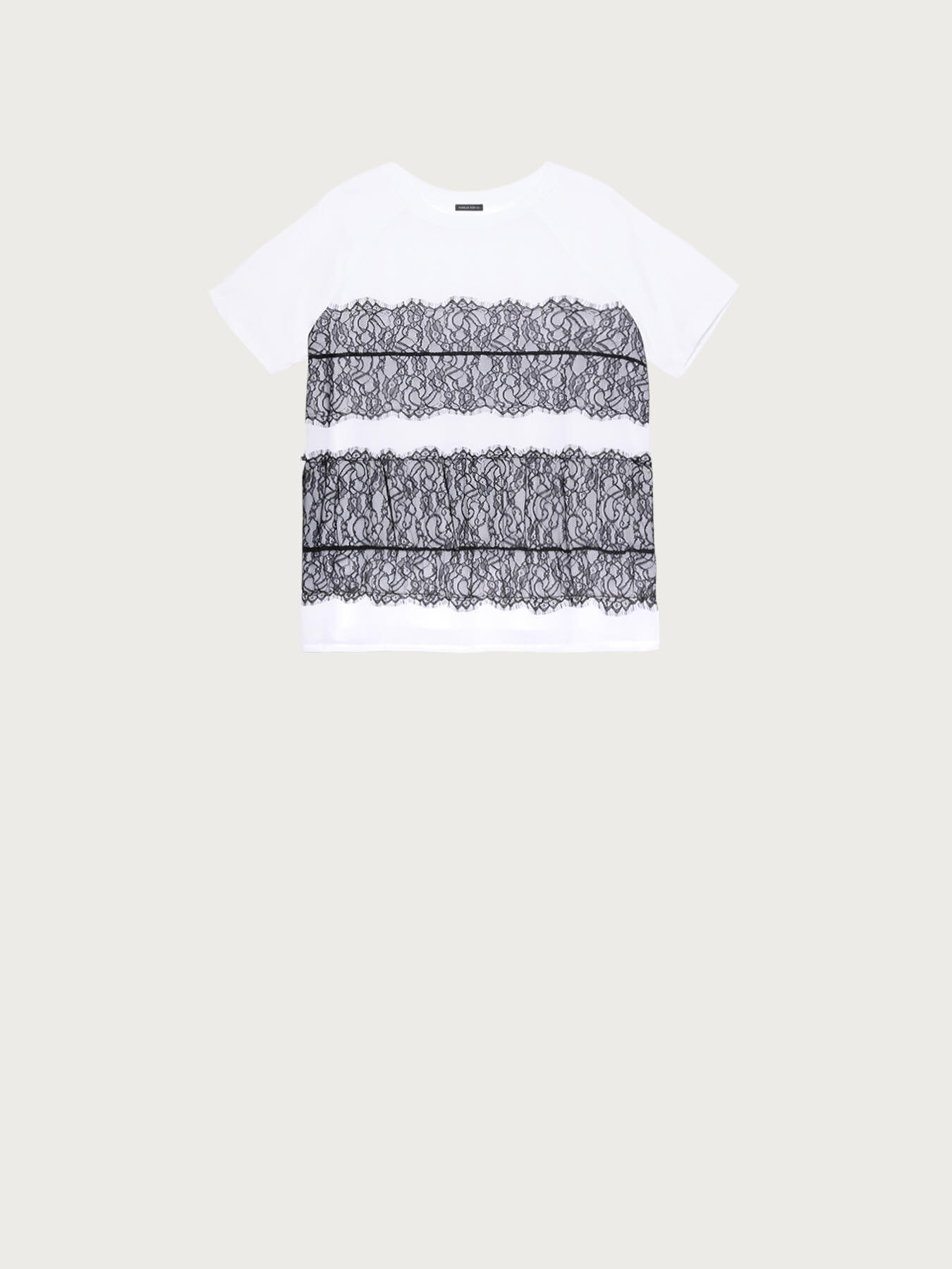 T-Shirt mit Spitzen-Bord&uuml;ren image number 3