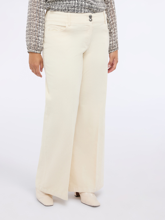 Wide leg corduroy trousers