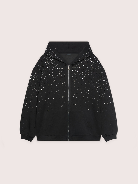 Open sweatshirt with luminous appliqu&eacute;s