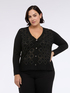 Cardigan avec d&eacute;tail &agrave; losanges et points lumineux image number 3