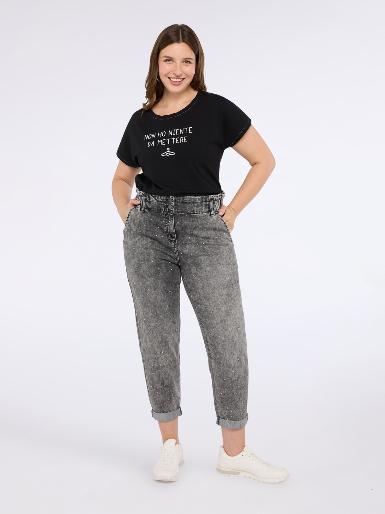 T-shirt in jersey con scritta divertente image number 2