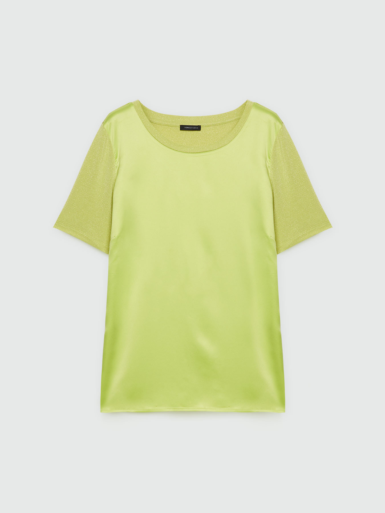 Satin and jersey lurex T-shirt image number 4