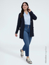 Long V-neck cardigan in fine knit image number 0