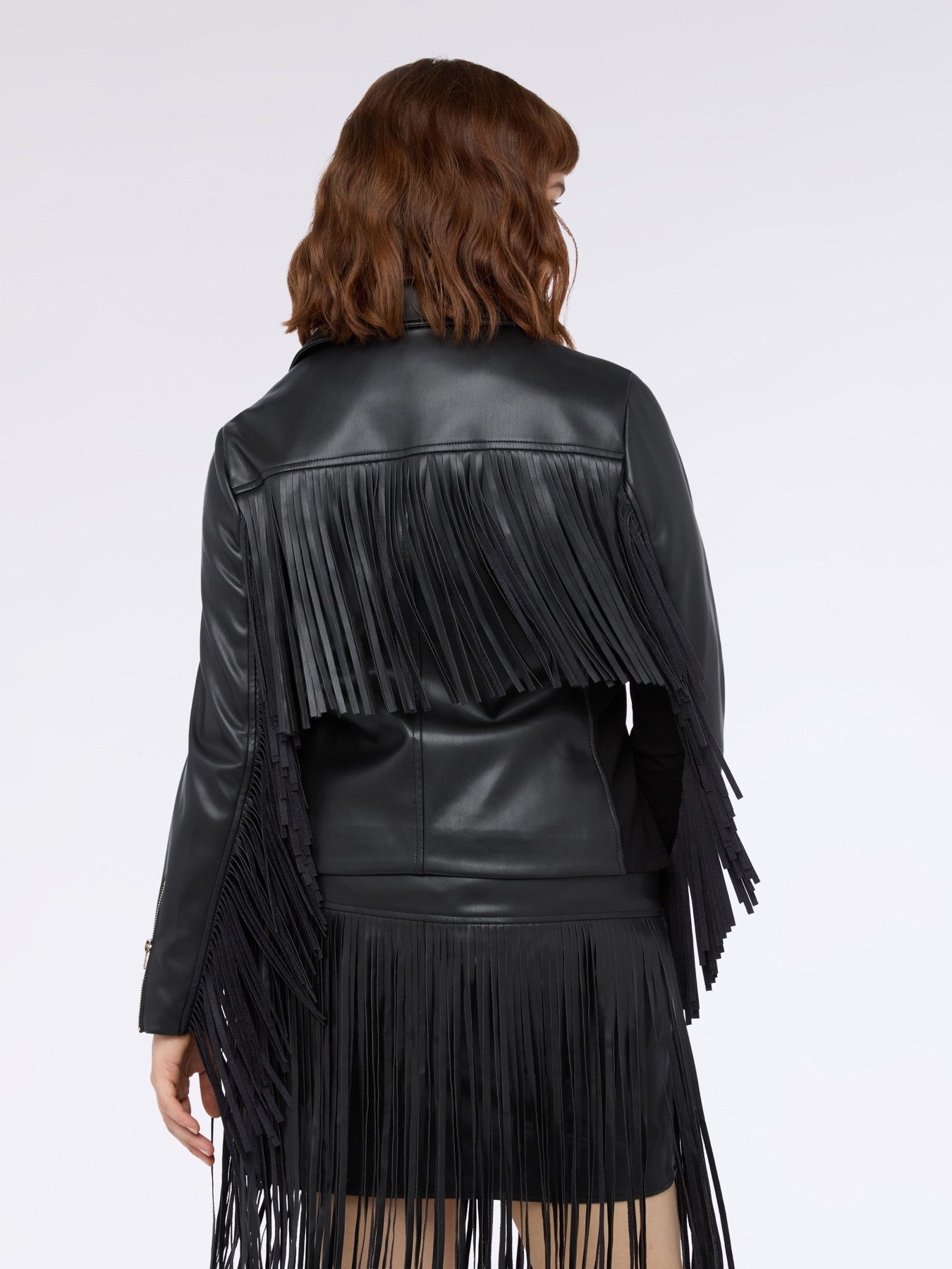 Biker jacket with maxi fringes image number 2