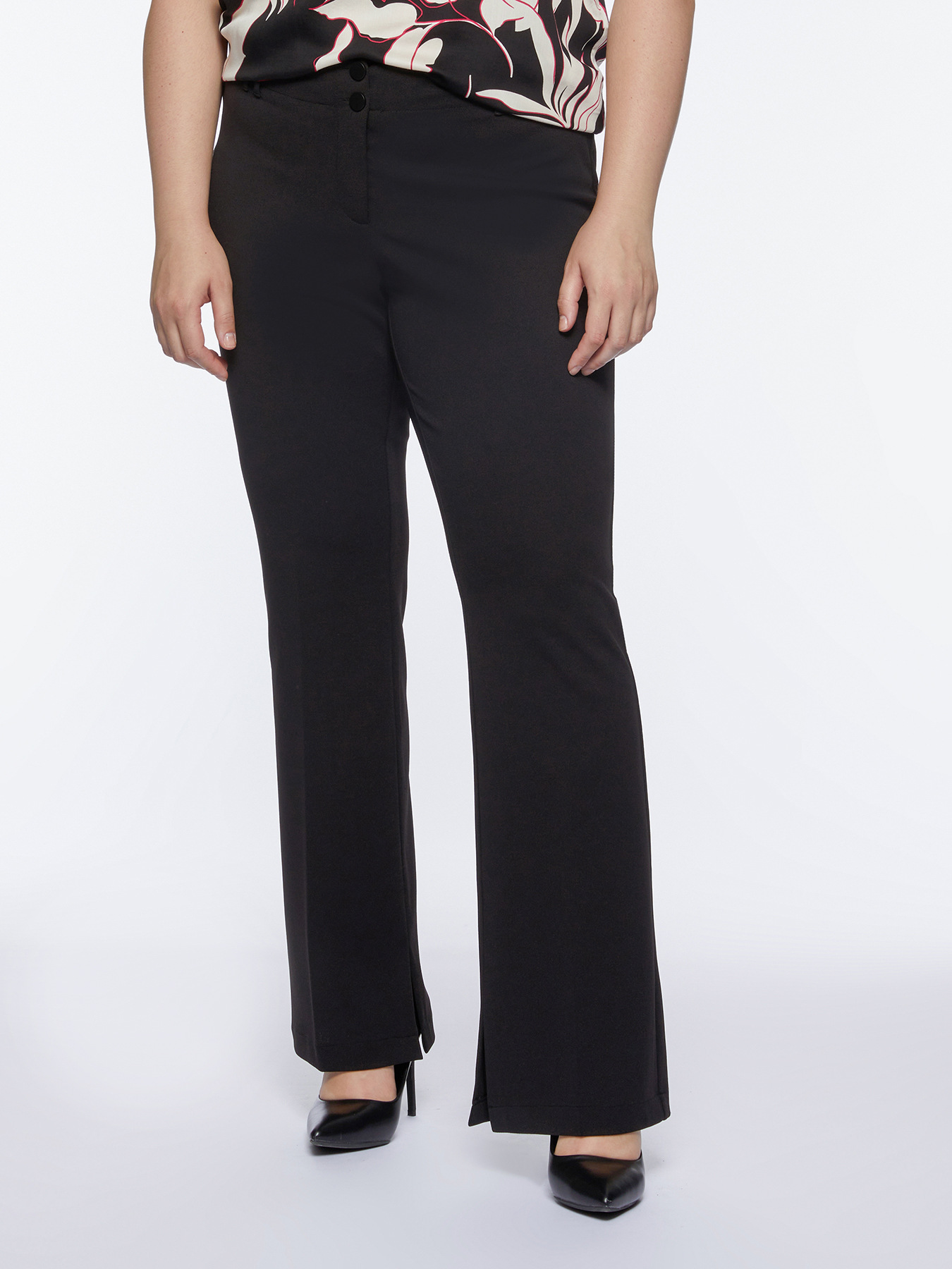 Crepe flare trousers image number 0