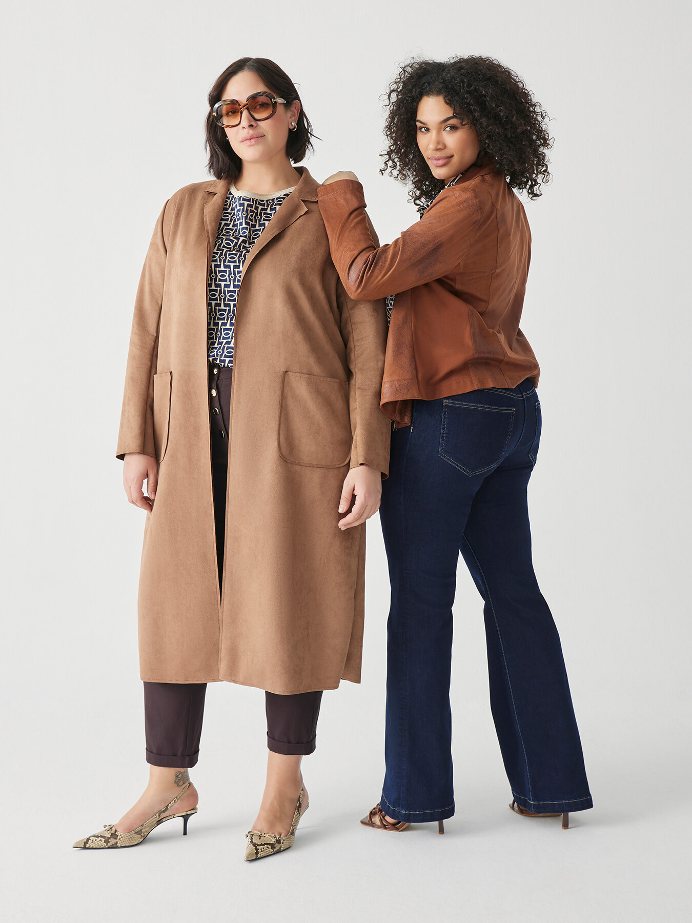 Long soft touch trench coat open in front image number 2