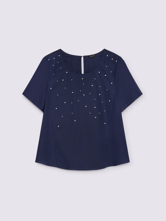 Cotton blouse with bead embellishments