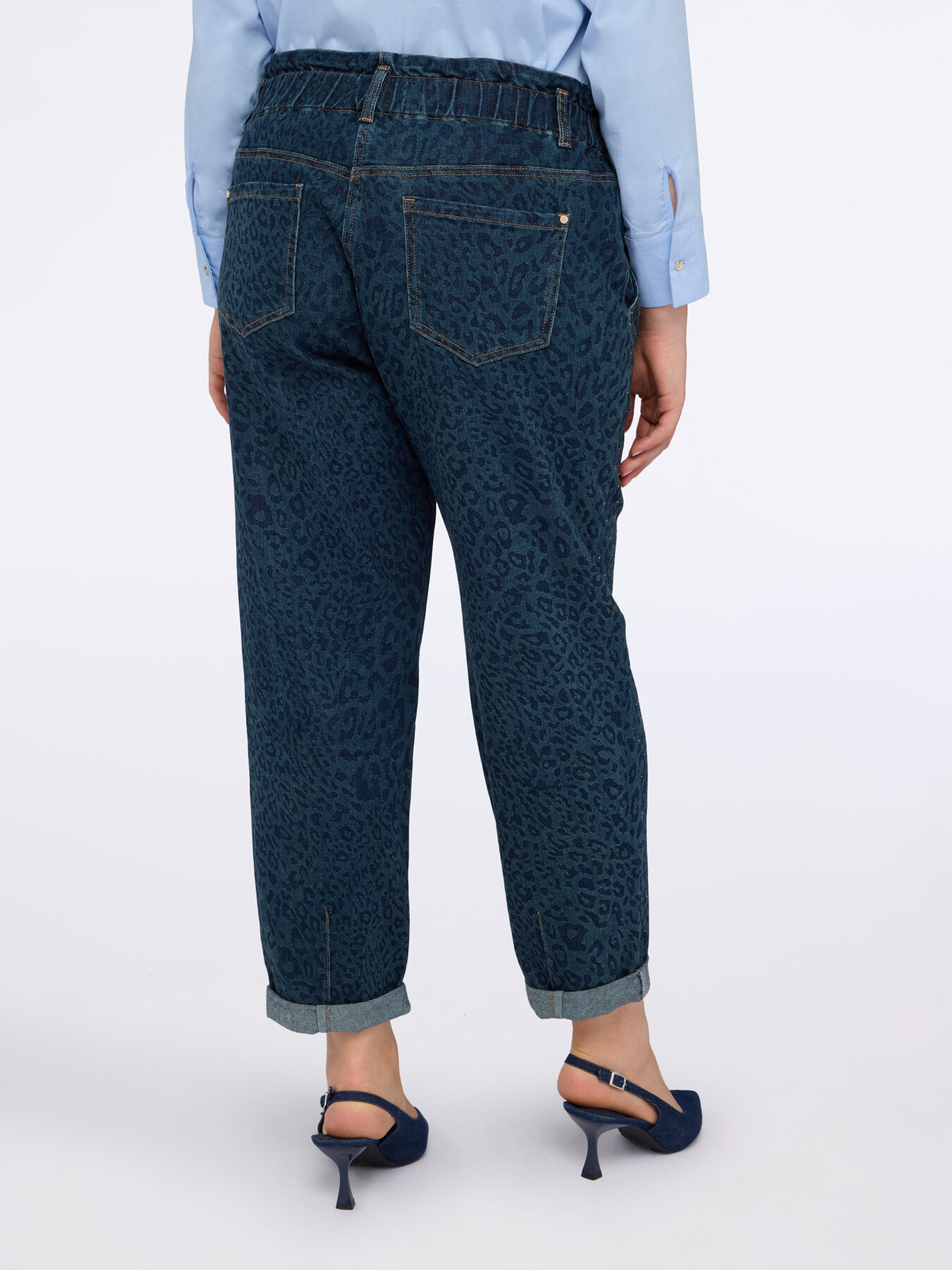 Balloon-Jeans mit Animalprint und Glitzereffekten image number 1