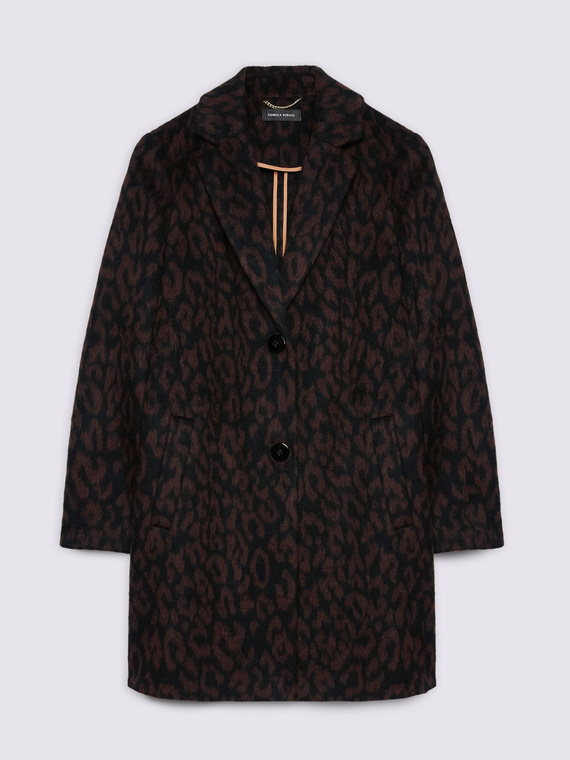 Spotted wool blend coat