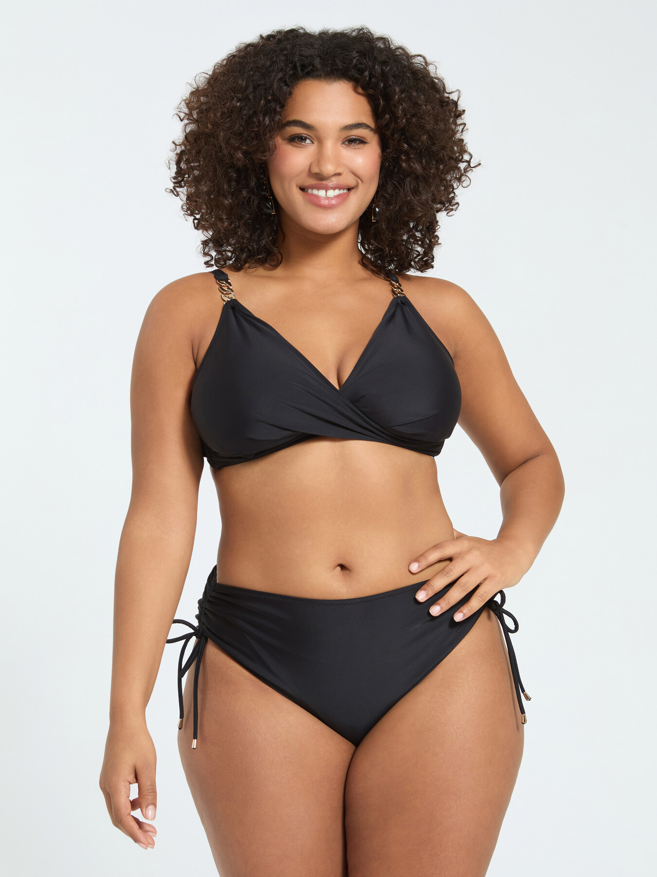 Crossover bikini with jewel detail image number 0