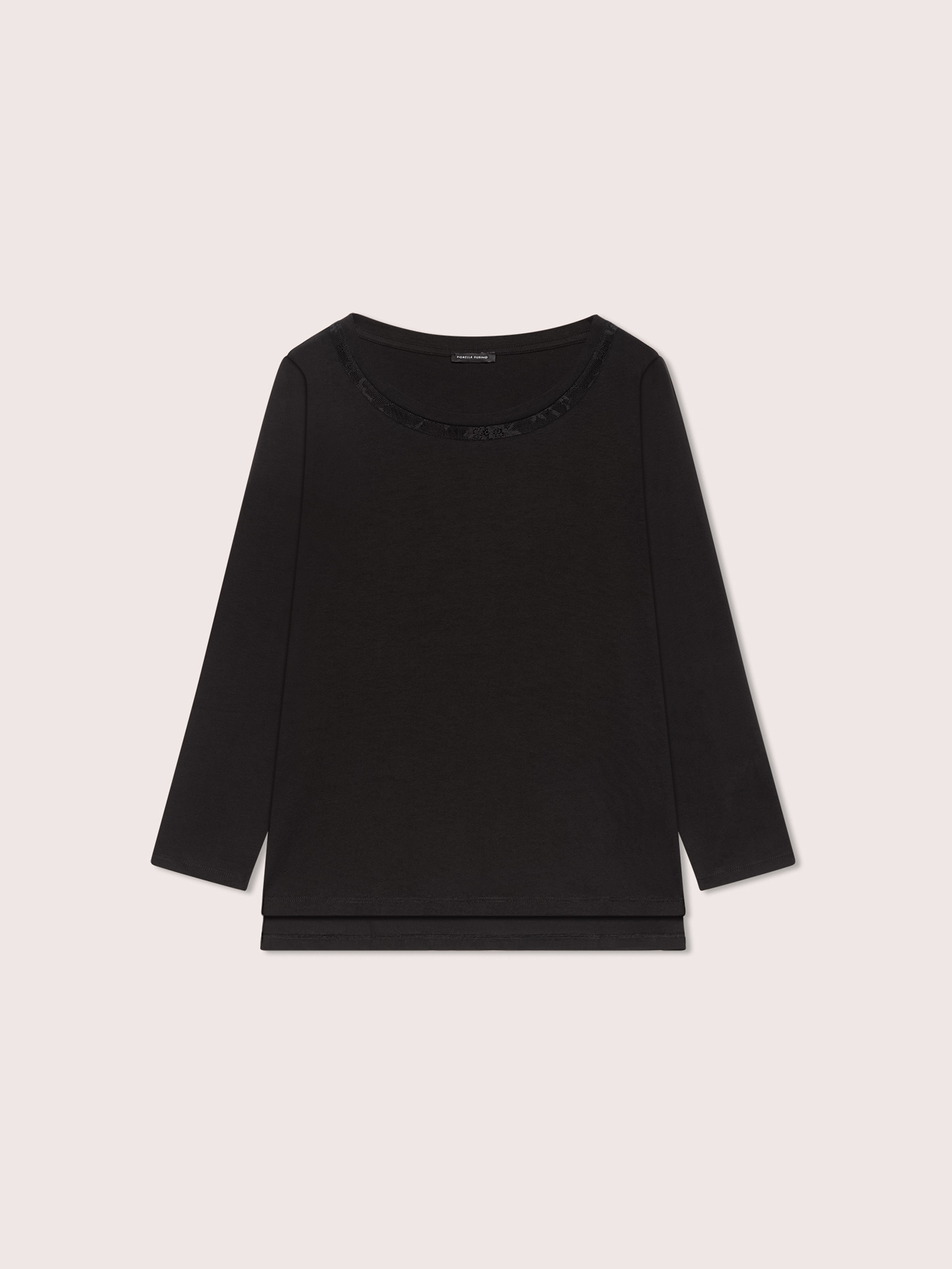 Cotton T-shirt with lace detail image number 4