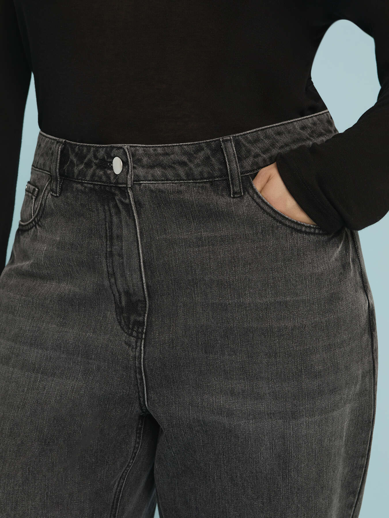 Jeans Mom Fit lavado oscuro image number 3