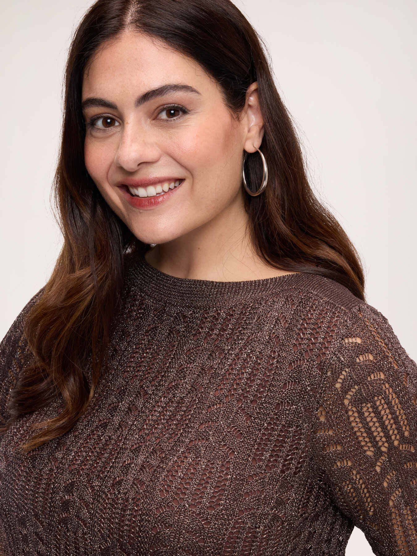 Openwork viscose blend sweater image number 3