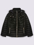 Velvet-effect hooded down jacket image number 4