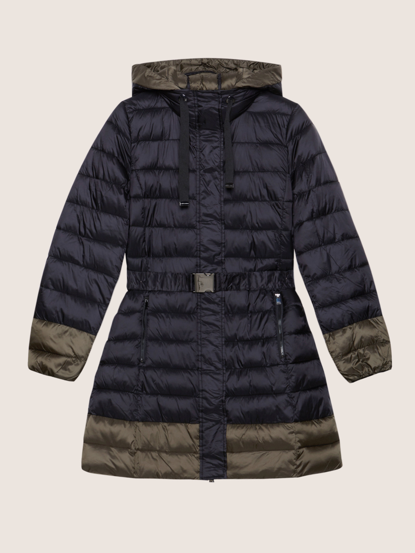 Lange Daunenjacke mit G&uuml;rtel image number 3