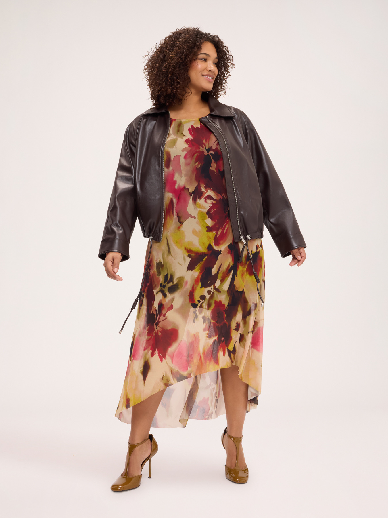 Biker jacket with drawstring hem image number 4