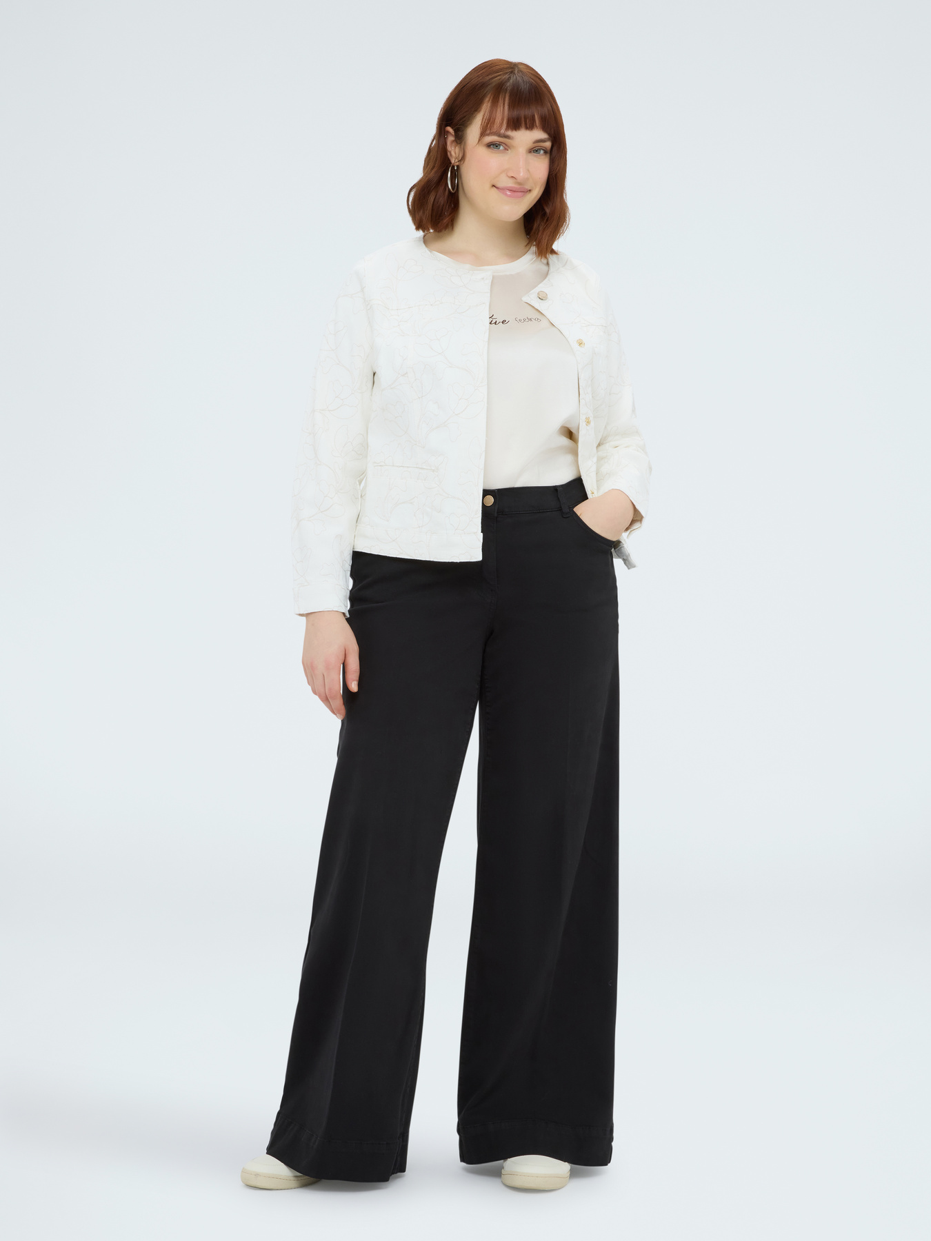 Pantaloni Wide Leg in cotone image number 2