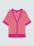 Striped cotton blend cardigan image number 4