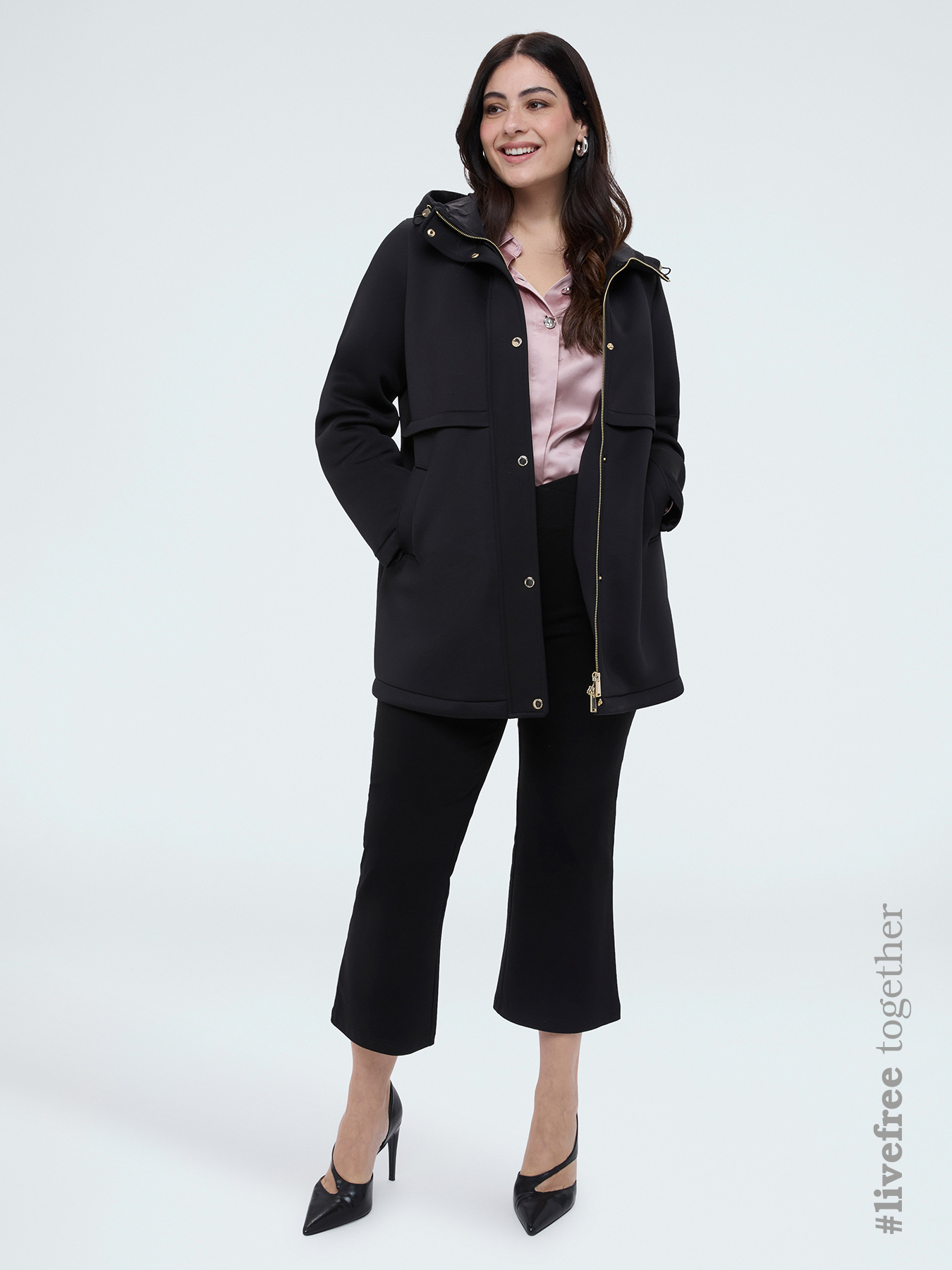 Kick Flare Pants with asymmetrical elastic waistband image number 3