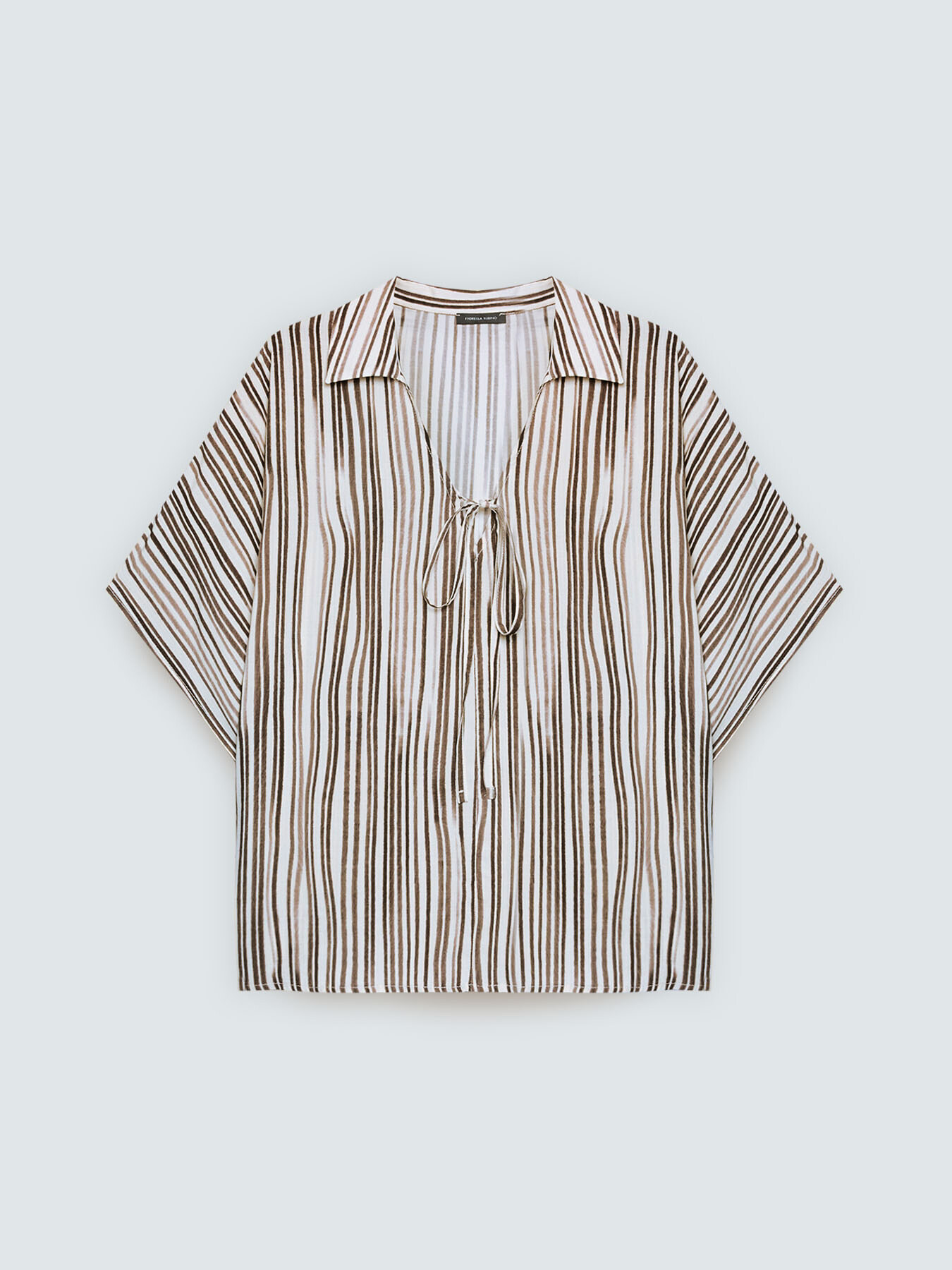 Striped viscose blouse image number 5