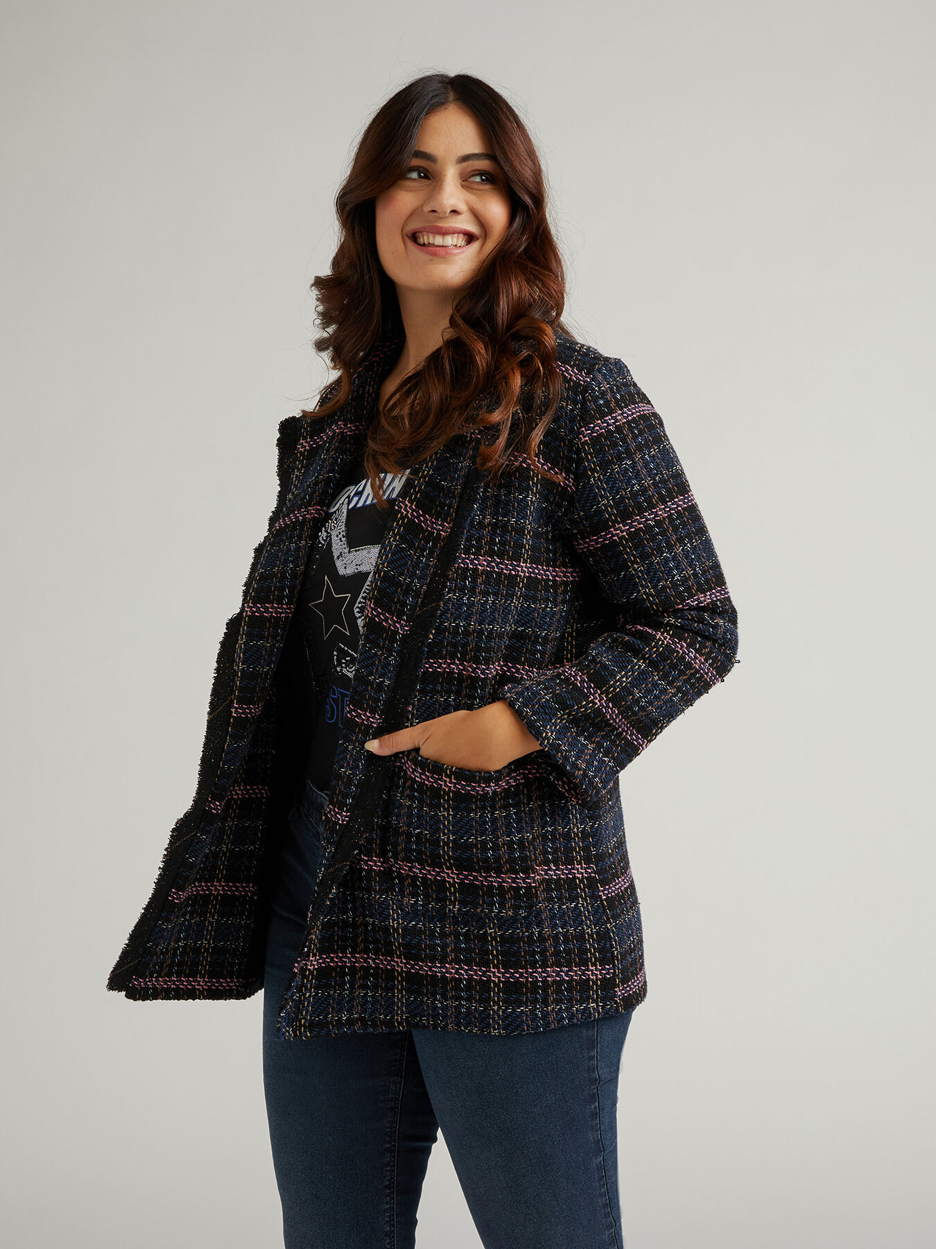 Giacca in tessuto effetto stuoia image number 0