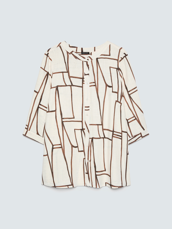 Blusa stampa geometrica in viscosa