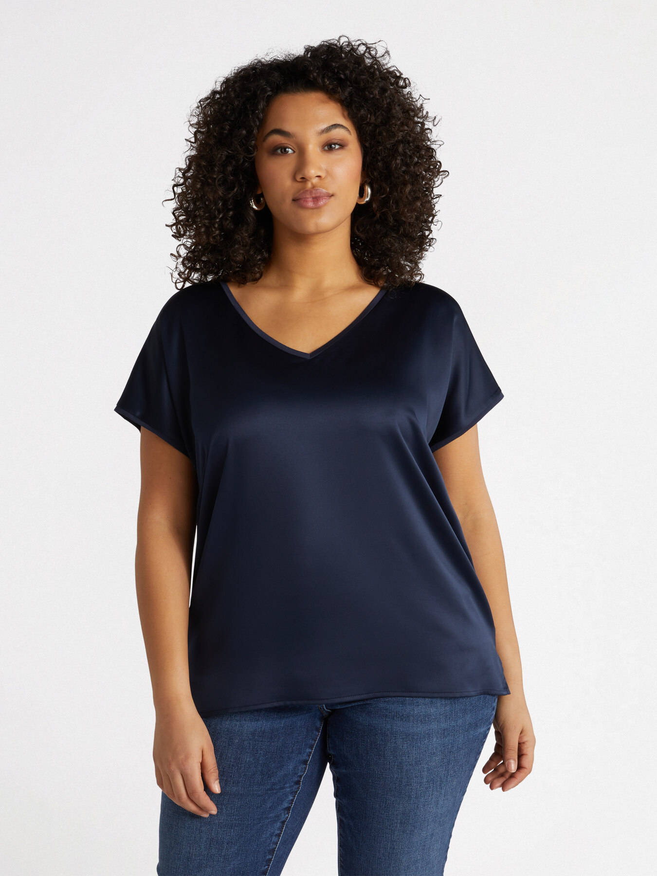 T-shirt in raso e jersey image number 2